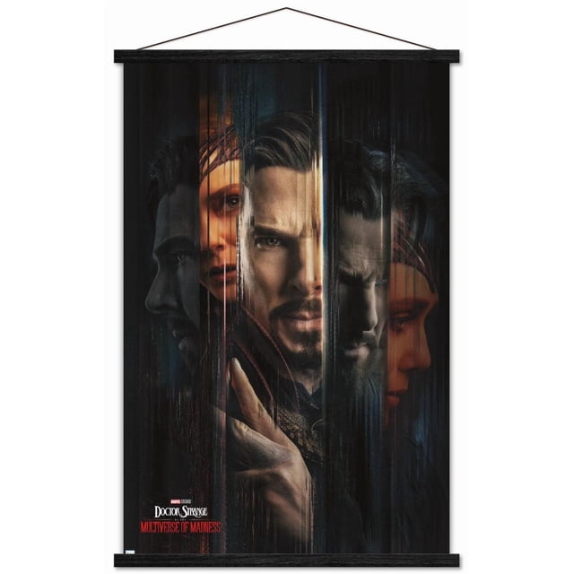 Marvel Doctor Strange dans le Multivers de la Folie - Affiche Murale Teaser en une Feuille, 14,725 Po x 22,375 Po, Présentant un design Sombre à Segmentation Verticale avec des Visages Superposés et une Main dans un Geste Mystique, Imprimée sur Papier Lustré aux Couleurs Vibrantes, Idéale pour la Déco Murale de la Maison Ou du Bureau.