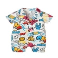 thumbnail image 1 of Combinaison d'Été Bébé Garçon Fille Manches Courtes Bouton vers le Bas Col Roulé Short, 1 of 5