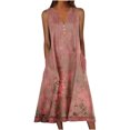 thumbnail image 1 of Ovzne Robes d'Été pour Femmes Robe d'Été pour Femmes Robe d'Été Décontractée pour Femmes Dégradé Sans Manches Col en V Longue Robe Robe Grande Taille Liquidation, 1 of 4