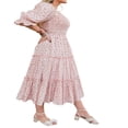 thumbnail image 3 of Mommy and Me Dresses Floral Print Short Sleeve Ruffle Beach Midi Dress Sundress, 3 of 4