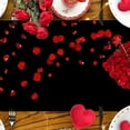 thumbnail image 4 of Valentine's Day Table Flag Linen Printed Decorative Tablecloth for Kitchen Living Room Holiday Party Tea Table 1 pc, 4 of 6
