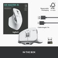 thumbnail image 4 of Logitech Master Series MX Master 3S Performance Wireless Mouse, USB-a to USB-C, Pale Gray, 4 of 11