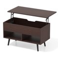 thumbnail image 1 of Costway Table Basse Relevable de 31,5 Pouces Table Moderne avec Compartiment Caché et Pieds en Bois pour la Maison Brun, 1 of 10