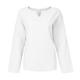 thumbnail image 4 of Mode Femme Ample Manches Longues Col en V T-Shirt Blouse Décontractée Unie, 4 of 9