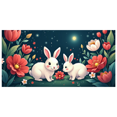 thumbnail image 2 of Cute Cartoon Rabbit Floral Decoration Spring Theme Backdrop Banner Birthday Party Supplies Photography Props Easter Wall Hanging Backdrop, 2 of 4