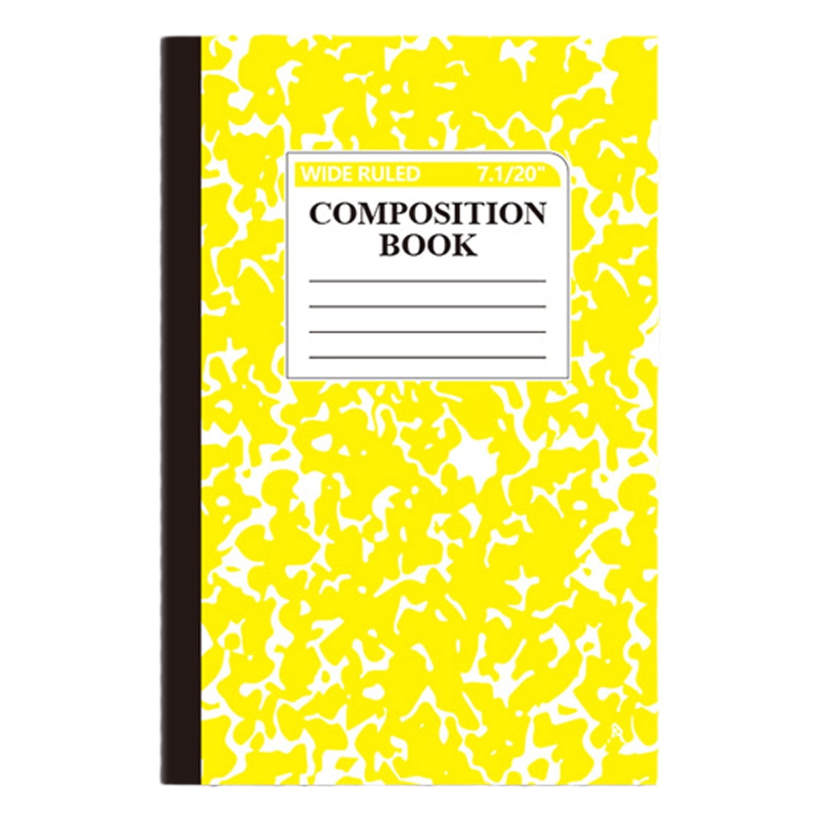 Wide Ruled Composition Notebook, Marble Cover, 100 Pages, 1 Count, Office Supplies for Teens & Adults, A5,Yellow