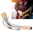 thumbnail image 4 of Partie de Cou de Saxophone, Accessoire d'Instrument Plié Cou de Saxophone Alto Argent pour Performance, 4 of 8