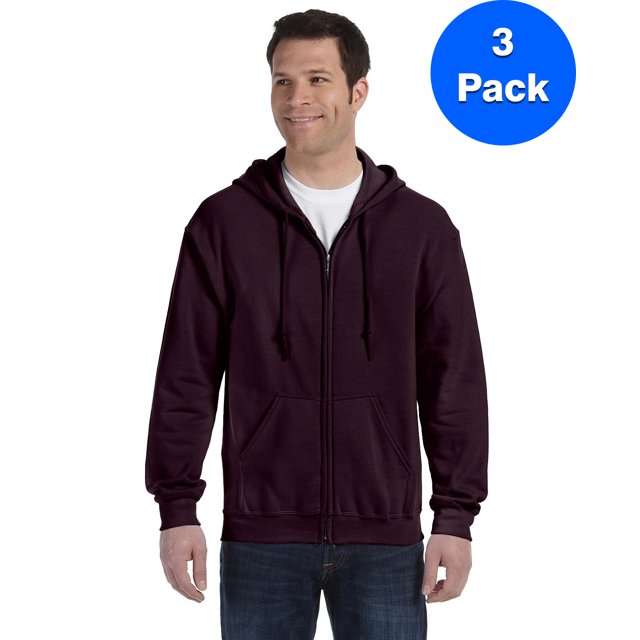 Gildan Sweat à Capuche Zippé Intégral 50/50 pour Hommes - G186 (Lot de 3)