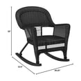 thumbnail image 4 of Jeco Wicker Rocker Chair in Black with Black Cushion (Set of 2), 4 of 5