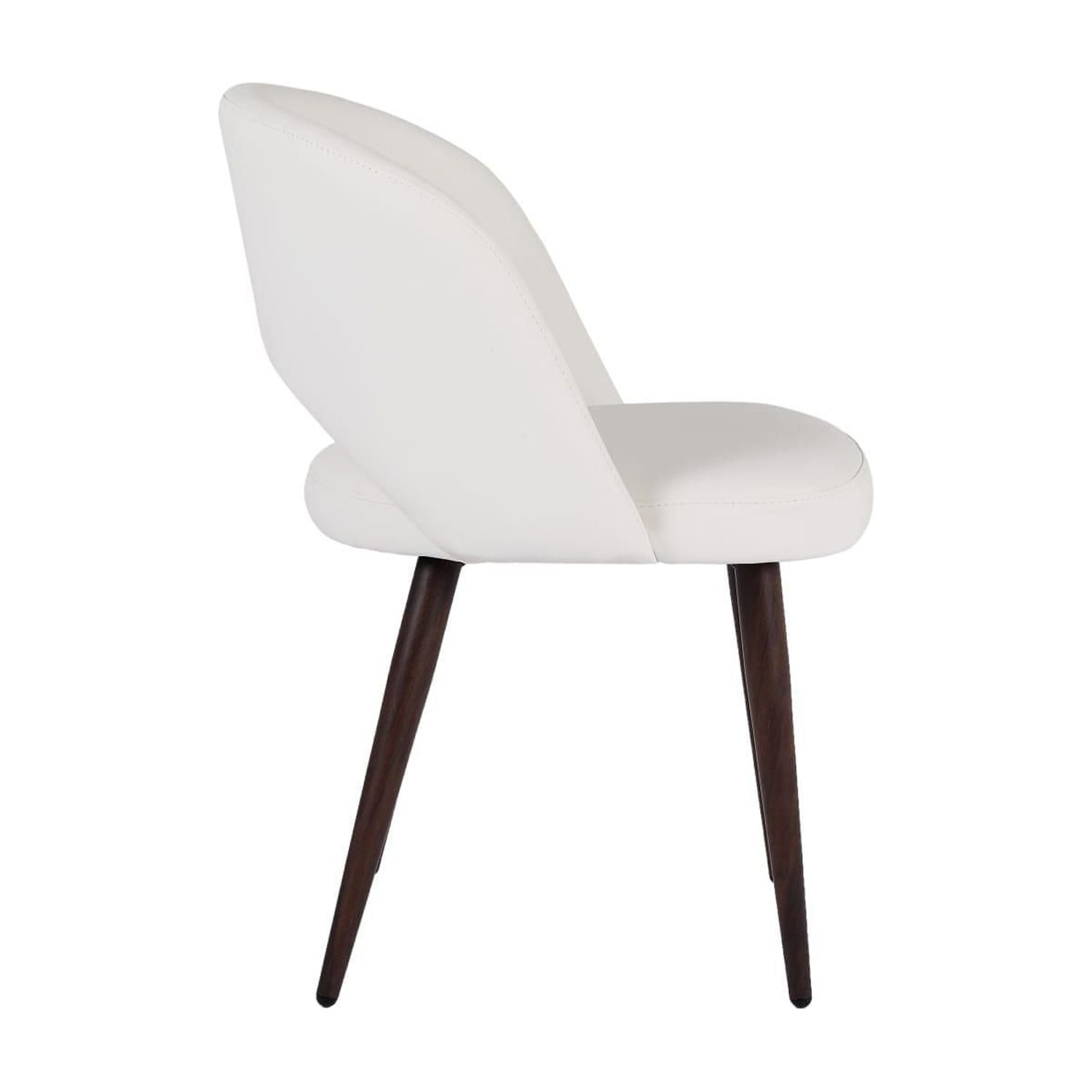 Chaise de salle à manger de direction en bois avec rembourrage en cuir (Ensemble de 4)