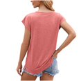 thumbnail image 3 of AherBiu Hauts d'Entraînement pour Femmes, Coupe Ample, Manches Cap, Col Ras du Cou, Haut Basique Confortable, T-Shirts, Chemises, Blouse, 3 of 4