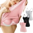 thumbnail image 2 of Timegard Camisoles pour Femmes 3 Pcs avec Soutien-Gorge Intégré Col Rond Bretelles Spaghetti Ajustées Douces Maillots de Corps Décontractés Hauts de Pyjama, 2 of 6