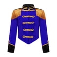 thumbnail image 3 of Aislor Veste à Manches Longues en Velours avec Franges pour Enfants Cirque Groupe de Marche Batteur Uniforme Bleu 4, 3 of 6