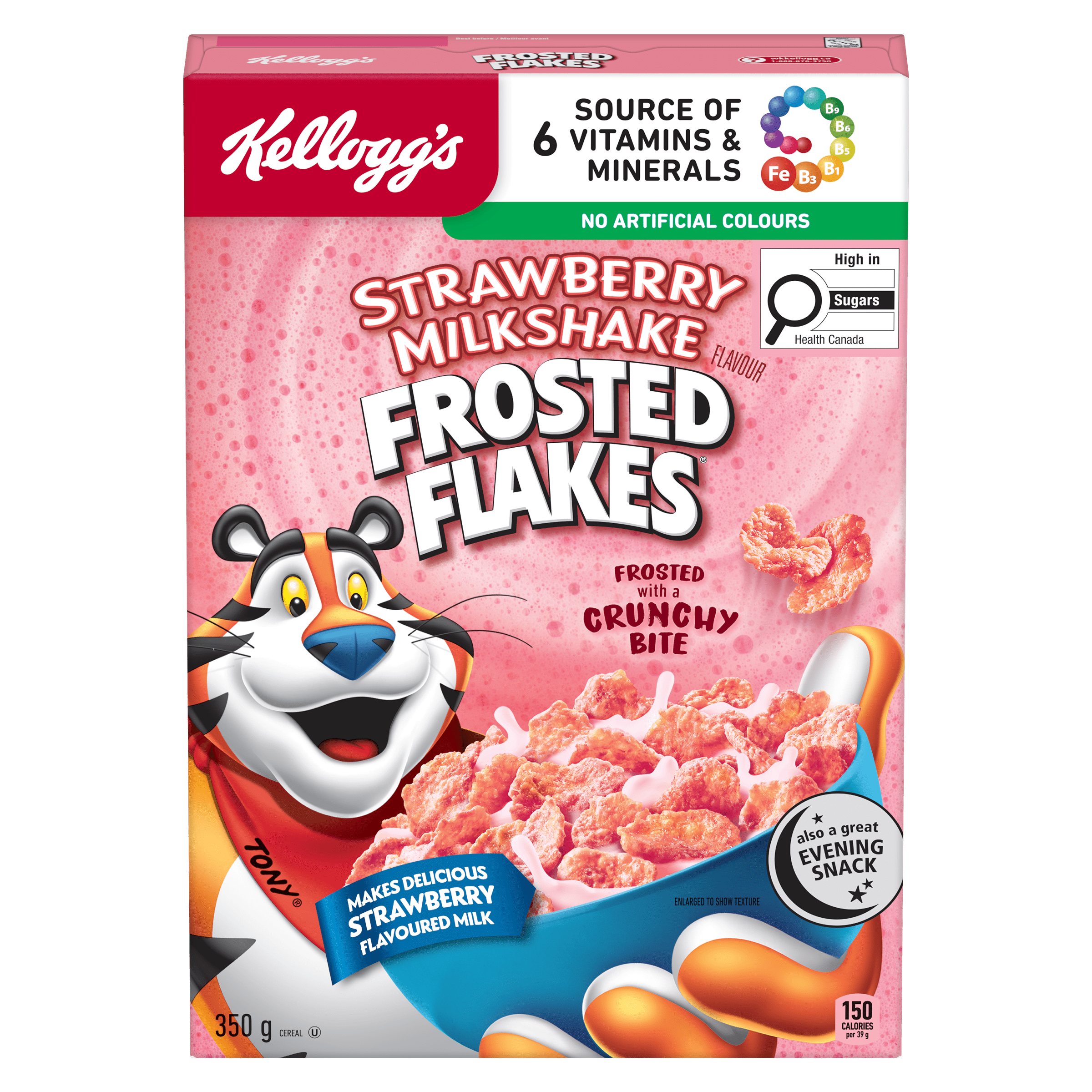 Kellogg's Frosted Flakes® Strawberry Milkshake Flavour Cereal