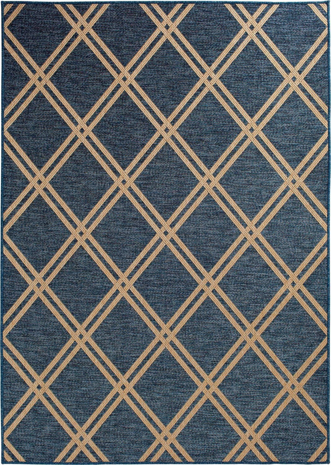 Tapis tissé bleu cobalt et havane Smithleighs