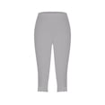 thumbnail image 4 of Pantalons Capris pour Femmes, Pantalon Évasé Court, Jambe Découpée, Grande Taille pour Femmes, Polyester, Capris Décontractés pour Dames, Pantalons Capris Style C-89 Gris G, 4 of 6
