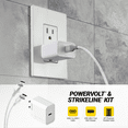 thumbnail image 3 of Adaptateur mural USB-C Scosche PowerVolt 20 W 2 en 1 avec câble Strikeline de 6 pi pour recharge et synchronisation – blanc SH20CC6WT-SP, 3 of 7