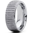 thumbnail image 2 of Men's Tungsten Carbide Dome Wedding Band Engagement Ring Chieseled Tree Bark Textured Design 8.5, 2 of 6