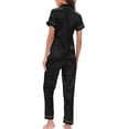 thumbnail image 5 of Liquidation d'Économies d'Hiver! PEZHADA Pyjamas pour Femmes, Ensembles de Pyjama pour Femmes, Pyjamas de Mode pour la Maison pour Femmes Ensemble Deux Pièces Manches Longues Pantalon Ensemble de Pyjama Tenue d'Intérieur Noir TG, 5 of 5