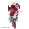 thumbnail image 3 of ziyahi Elegant Wedding Bouquets for Bride Waterfall Shape Handmade Decor Red, 3 of 9