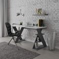 thumbnail image 1 of JV Home Papillon Collection 55 inch Office Desk Long Home Office Table for Study ,Work, Laptop, Writing Table, Workstation Dark Grey - White, 1 of 7