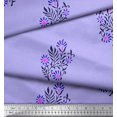 thumbnail image 2 of Soimoi Poly Georgette Fabric Leaves & Floral Block Print Fabric by Yard 52 Inch Wide, 2 of 3