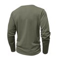 thumbnail image 4 of Ohufall Cotton T-Shirts for Mens Solid Color Plaid Front Pockets Henley Tops Breathable Plus Size Long Sleeve Tees, Size S-3XL, 4 of 6
