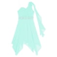 thumbnail image 3 of Ocealan Robe de Demoiselle d'Honneur à une Épaule pour Fille, Robe de Fête de Mariage Junior pour Enfants avec Ceinture Perlée, Vert Menthe 14, 3 of 6
