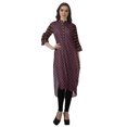 thumbnail image 3 of Moomaya Kurti Tunique Imprimée à Col Mandarin Longueur Genou pour Femmes Vêtements Porter, 3 of 6