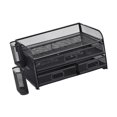 thumbnail image 2 of Document File Tray Rack Documents Storage Shelves Office Accessories Organization Paper Letter Tray Metal Magazine Desk Organizer for Home with Pencil Holders, 2 of 10