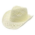 thumbnail image 1 of Chapeau de Cowboy Western d'Été Design en Paille Modelable pour Hommes et Femmes Accessoires de Mode Extérieure, 1 of 2