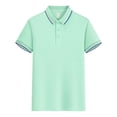 thumbnail image 5 of Styesk T Shirts for Man Solid-Color Casual Button Short Sleeve Turndown Collar Blouse Shirt, 5 of 5