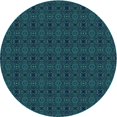 thumbnail image 1 of Ahgly Company Machine Washable Indoor Round Transitional Dark Cyan Green Area Rugs, 6' Round, 1 of 7
