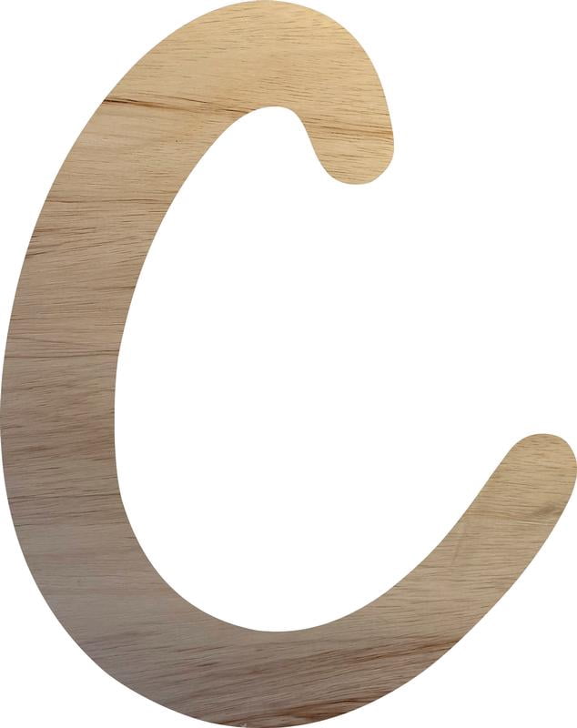 Wooden Letter C Craft Project, 3'' Tall Small Unfinished Wood Alphabet Letter, DIY