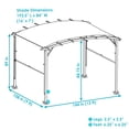 thumbnail image 4 of Sunnydaze 9' x 12' Metal Arched Pergola with Retractable Canopy Gray, 4 of 9