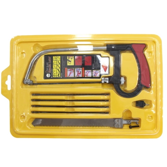 Faucet Hardware Compact Frame Hacksaw and Block Set for Precise Wood Steel Cutting with Handy 1pc Saw