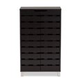 thumbnail image 3 of Baxton Studio Ernest Dark Brown Finished Wood 2-Door Shoe Storage Cabinet, 3 of 10