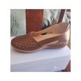 thumbnail image 1 of Woobling Ladies Wedges Solid Color Sandals Slip On Shoes Breathable Travel Brown 8, 1 of 3