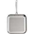 thumbnail image 3 of Tramontina Signature 11-Inch Tri-Ply Clad Stainless Steel Square Grill Pan, Induction-Ready, Dishwasher-Safe, 3 of 5