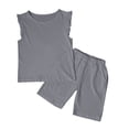 thumbnail image 1 of Hiiyo Big Girls Summer Outfits Solid Tank Top and Shorts Set for Children, 1 of 3