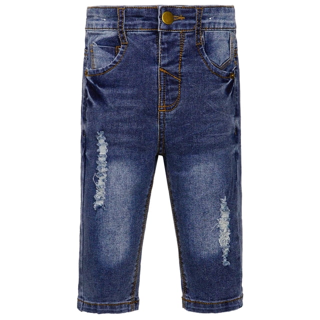 KIDSCOOL SPACE Jean Déchiré Élastique pour Bébé Garçon (6 à 12 Mois)