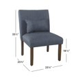 thumbnail image 4 of HomePop Transitional Fabric Parker Accent Chair with Pillow in Navy Blue, 4 of 12