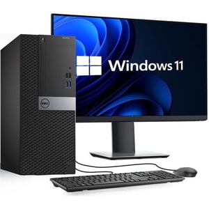 Dell OptiPlex Mini Bureau de la tour PC ~ Intel Core i5 jusqu'à 3,3 GHz 8GB RAM 180GB SSD 500GB HDD ~ 24" 1 cm HDMI Surveiller Windows 11 Pro WiFi Bluetooth