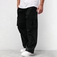 thumbnail image 1 of cllios Mens Cargo Pants Elastic Waisted Hiking Pants Baggy Work Pants Casual Drawstring Workout Joggers with Multi Pockets Cargo Sweatpants for Men, 1 of 8