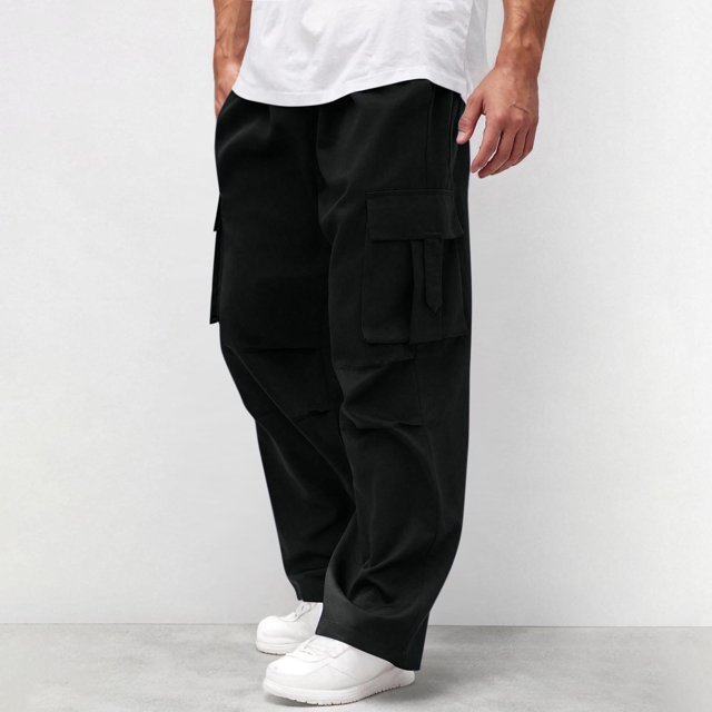cllios Mens Cargo Pants Elastic Waisted Hiking Pants Baggy Work Pants Casual Drawstring Workout Joggers with Multi Pockets Cargo Sweatpants for Men