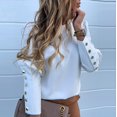 thumbnail image 4 of 2025 Femmes Tunique Unie à Col Rond T-Shirts pour Femmes Col Manches Longues Chemise Chemise en Lin pour Femmes Blouse Tunique Ample, 4 of 8