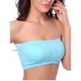 thumbnail image 1 of AMERTEER Double Layers Plus Size Strapless Bra Bandeau Tube Removable Padded Top Stretchy, 1 of 3