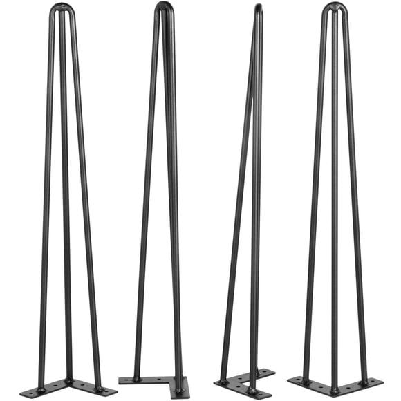 KFFKFF 20" Hairpin Legs in Black, Pack of 4, Suitable for Tables and Desks, Total Load Capacity 880lbs (220lbs Per Leg), Made of Carbon Steel, Perfect for DIY Tasks and Sturdy Furniture