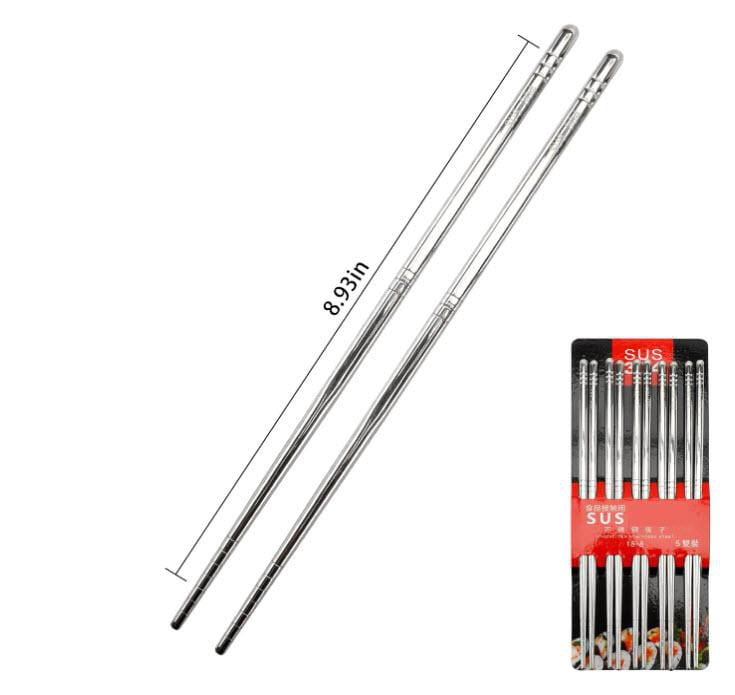 Baguettes en acier inoxydable Sunwealth - 5 paires
