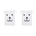 thumbnail image 3 of QualitChoice Portable Cotton Linen Drawstring Closure Bag Bedroom Large Capacity Pouch Sundries Luggage Cargo Laundry Organizer Type 4 2PCS, 3 of 6